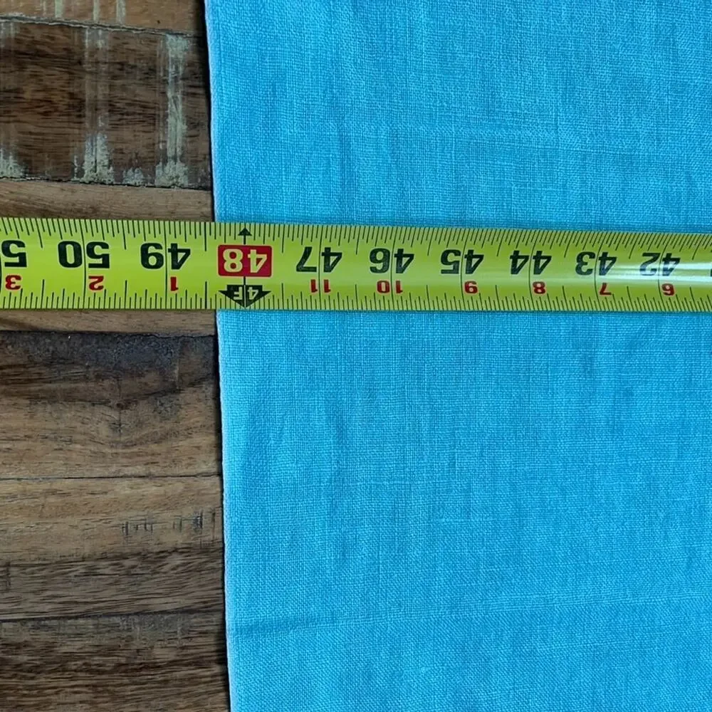 Teal Blue Linen Tablecloth 48